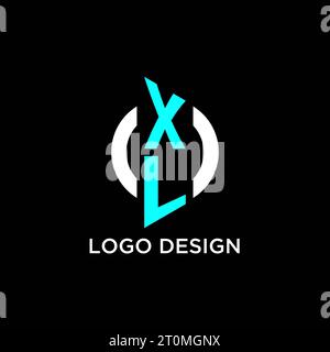 XL circle monogram logo design ideas Stock Vector