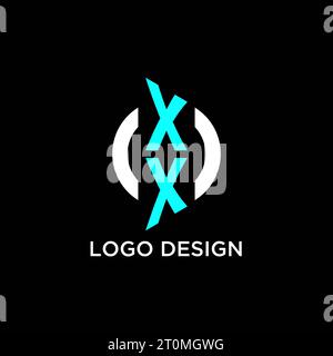 XX circle monogram logo design ideas Stock Vector