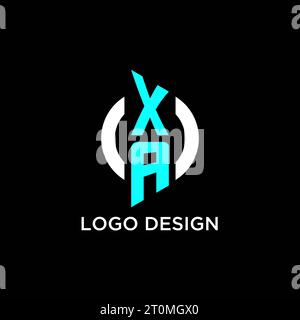 XA circle monogram logo design ideas Stock Vector