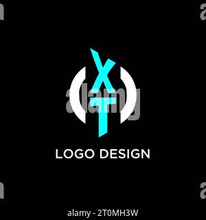 XT circle monogram logo design ideas Stock Vector
