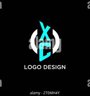 XC circle monogram logo design ideas Stock Vector
