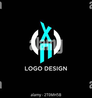 XN circle monogram logo design ideas Stock Vector
