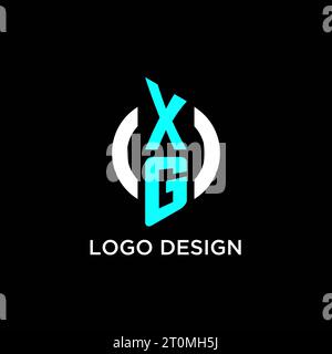 XG circle monogram logo design ideas Stock Vector