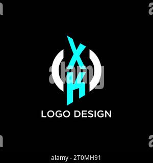 XK circle monogram logo design ideas Stock Vector