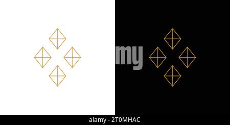 Modern and luxurious diamond X logo design Stock Vector