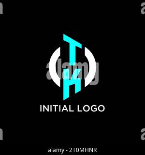 TK circle monogram logo design ideas Stock Vector