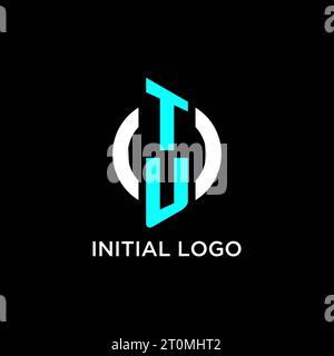 TU circle monogram logo design ideas Stock Vector