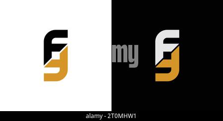 Simple and unique letter FG initials logo design Stock Vector