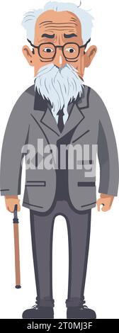 Old Man Illustration Vector Format Stock Vector