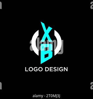 XB circle monogram logo design ideas Stock Vector