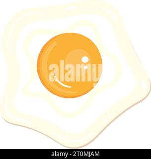 graphic illustrated Fried egg one star shape morning simple food clipart color illustration vector Stock Vector