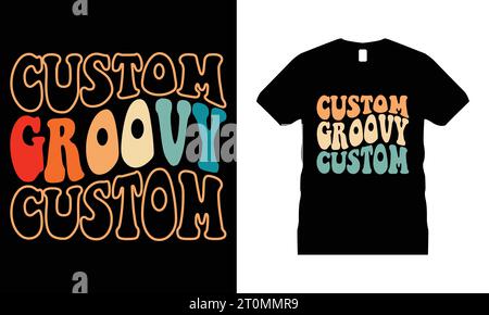 Retro groovy Tshirt Design Vintage Hippie 60s 70s 80s T-Shirt Cute Floral Graphic Shirt Stock Vector