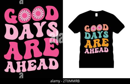 Retro groovy Tshirt Design Vintage Hippie 60s 70s 80s T-Shirt Cute Floral Graphic Shirt Stock Vector