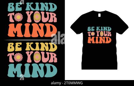 Retro groovy Tshirt Design Vintage Hippie 60s 70s 80s T-Shirt Cute Floral Graphic Shirt Stock Vector