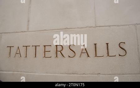 Tattersall's Building, Knightsbridge, London, UK -  where race horses were auctioned in London before the auctions moved to Newmarket. Stock Photo