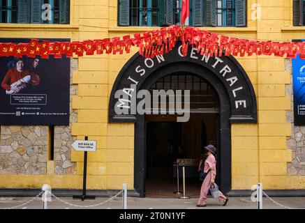 Hanoi, Vietnam. Entrance to Hoa Lo Prison, aka Hanoi Hilton During US-Vietnam War. Stock Photo