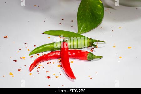 Red Chili Elegance: Fiery Photography on a White Canvas- Spice of Life: Captivating Red Chili Portraits - A Red Chili Photography Showcase Stock Photo