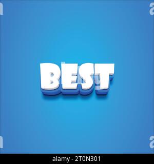 Vector 3D best text on a blue blackground. Stock Vector