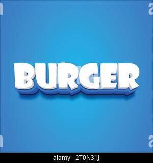 Vector 3D brger text on a blue blackground. Stock Vector