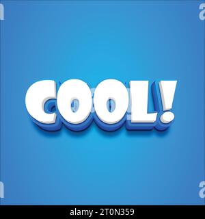 Vector 3D cool  text on a blue blackground. Stock Vector