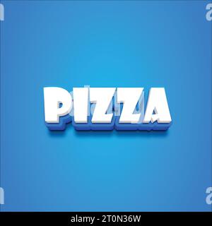 Vector 3D pizza text on a blue blackground. Stock Vector