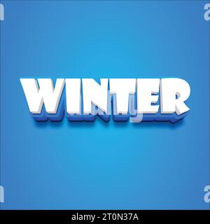 Vector 3D winter text on a blue blackground. Stock Vector