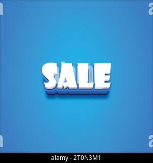 Vector 3D sale text on a blue blackground. Stock Vector