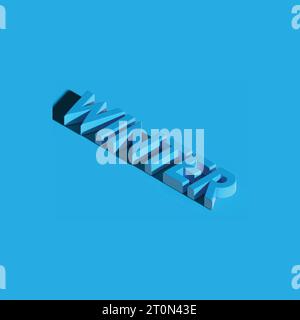 Vector 3D winter text on a blue blackground. Stock Vector