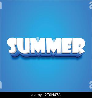 Vector 3D summer text on a blue blackground. Stock Vector