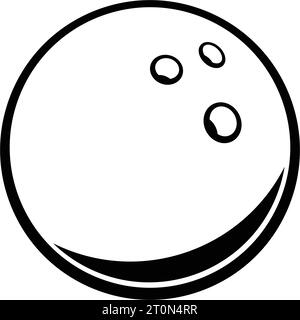 classic simple black cartoon ten pin bowling ball icon vector isolated ...