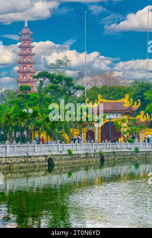 Hanoi, Vietnam. Tran Quoc Pagoda, Oldest Buddhist Temple in Hanoi. Stock Photo