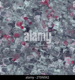 Big and small chaotic oil bruch strokes. Dark and light grey blue and red colors. Seamless artistic background. Stock Photo