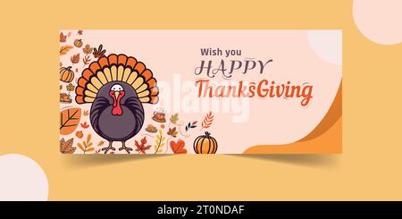 ThanksGiving Cover Banner Design, Page Cover Design Stock Vector