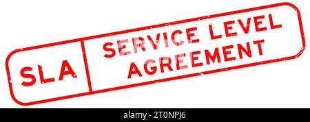Grunge red SLA Service level agreement word square rubber seal stamp on white background Stock Vector