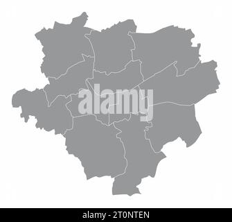 Dortmund city administrative map isolated on white background, Germany Stock Vector