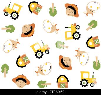 Cute farmer boy cartoon character Stock Vector Image & Art - Alamy