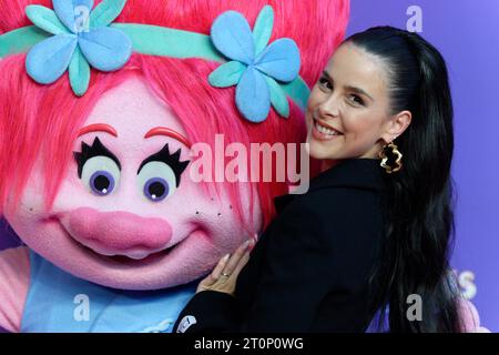 Cologne, Germany. 08th Oct, 2023. Voice actress Lena Meyer-Landrut comes to the premiere of the film 'Trolls - Strong Together'. Credit: Henning Kaiser/dpa/Alamy Live News Stock Photo