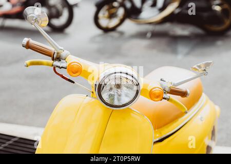 modern mini scooter motorcycle classic vintage retro style decoration most popular in many country Stock Photo