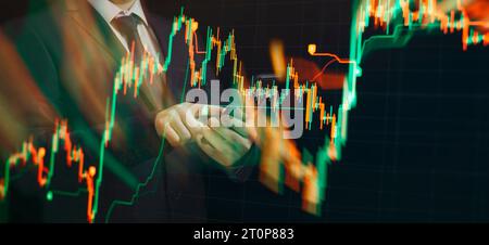 Business graph growth chart, finance and investment, Stock Photo