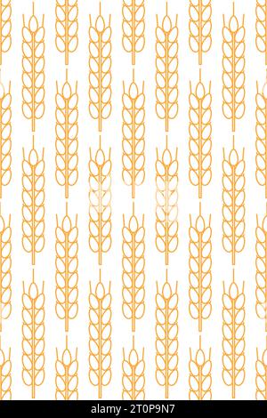Seamless pattern of a ripe ear of wheat Stock Vector