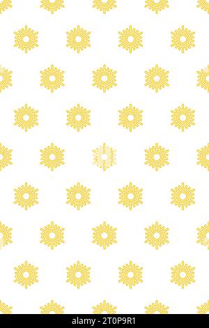 Seamless pattern of an abstract sun symbol Stock Vector