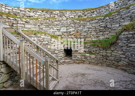 Interior of Clickimin Broch, an historic site in Lerwick, Mainland, Shetland, Scotland, UK Stock Photo