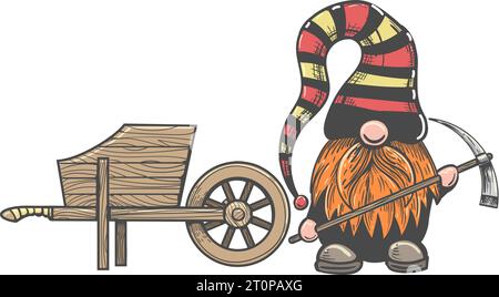 Cartoon dwarf miner Stock Vector