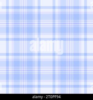 Vector plaid seamless of textile texture background with a check pattern tartan fabric in light and blue colors. Stock Vector