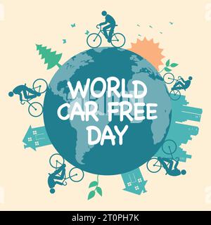 Vector illustration for World Car Free Day icon Stock Vector