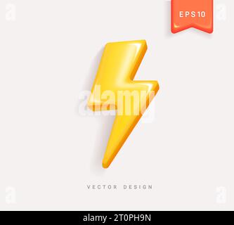 Flash lightning isolated symbol,thunderbolt energy Stock Vector