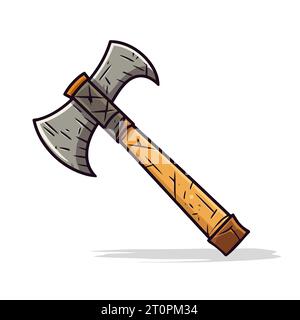 Axe icon isolated. Image of abstract battle ax. Axe logo design in flat design. Vector illustration Stock Vector