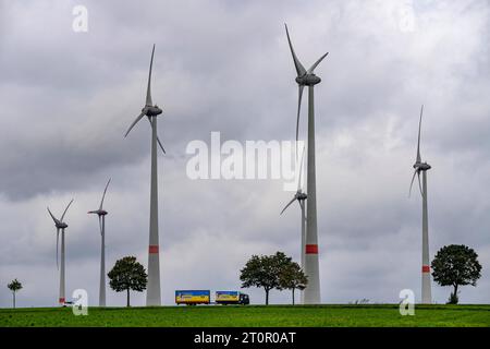 Windpark östlich von Paderborn, an der Bundesstraße B64, NRW, Deutschland Windpark *** Wind farm east of Paderborn, on the B64 federal road, NRW, Germany Wind farm Credit: Imago/Alamy Live News Stock Photo