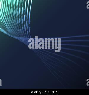 Beautiful blue abstract magic energy electric spiral twisted cosmic fire lattices from lines, strips, sticks, rods shining glowing on a blue backgroun Stock Vector