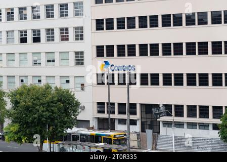 Salvador, Bahia, Brazil - October 08, 2023: View of the central post office in the commercial district in the city of Salvador, Bahia. Stock Photo